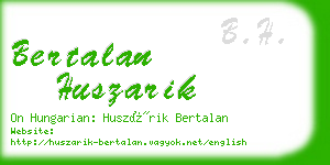 bertalan huszarik business card